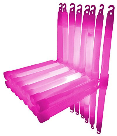 Glowtopia Lot de 50 bâtons fluorescents de qualité supérieure + cordons (1,5 cm d'épaisseur) - Rose