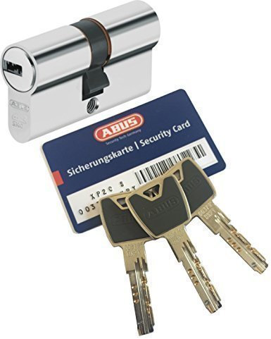 ABUS XP20S Doppelzylinder Länge (a/b) 28/34mm (c=62mm) mit Sicherungskarte und 3 Schlüssel mit Design-Clip, Not-u. Gefahrenfunktion und SKG** Bohrschutz