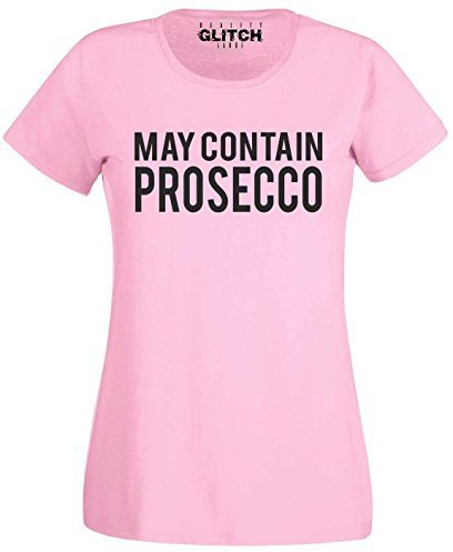 Reality Glitch Damen May Contain Prosecco T-Shirt Gr. M, rose