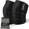 KARM Ginocchiere Powerlifting - Fasce Ginocchia Bodybuilding – Ginocchiere Palestra Squat - Fascia Per Ginocchio Uomo Donna - Knee Wraps Straps with Bag (Nero, 198 cm)
