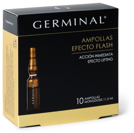 Germinal Fiale Effetto Flash, Lifting Immediato, 10 Fiale da 1,5ml | Pelle luminosa e riposata in pochi minuti; effetto lifting visibile e freschezza per oltre 8 ore, ideale prima di eventi