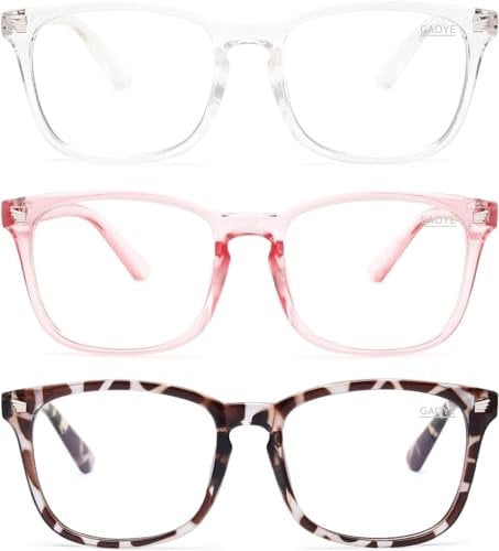 Gaoye Blue Light Blocking Glasses - Fashion Square Fake Eyeglasses, Anti UV Ray Computer Gaming Glasses, Blue Blockers Glasses for Women/Men