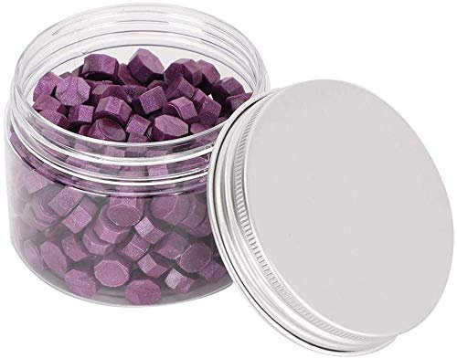 Siegelwachs, 200 Stück Siegel Stempelwachs Achteck Perlglanz Siegelwachs für Porto Brief Retro Vintage Wachs Siegelstempel für Hochzeits einladung karte Umschlag(Lila)