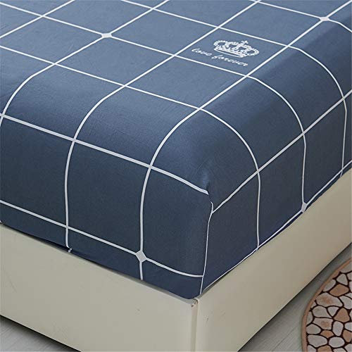 Treer Weiche Atmungsaktivem Bedruckte Spannbettlaken Hochwertiges Mikrofaser Spannbetttuch Bis 20 cm Hohe Matratzen,Tiefe Tasche,Verfügbar in verschiedenen Größen (Blaue Krone,180x200cm)