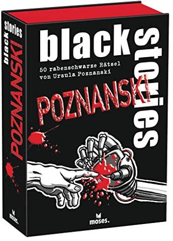 moses Black Stories Poznanski: 50 rabenschwarze Rätsel - Kartenspiel für 12+ Jahre - Krimi & Raten - Party-Spaß für die ganze Familie
