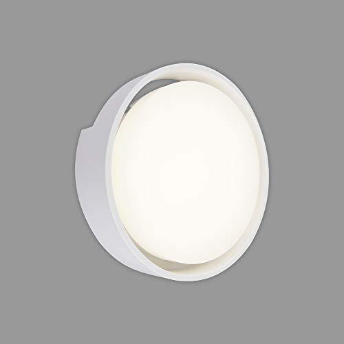 BRILONER Leuchten - LED Außenleuchte, Außenlampe, Außenwandlampe, IP44, 18 Watt, 1500 Lumen, 4.000 Kelvin, Weiß, 220x68mm (DxH), 3019-016