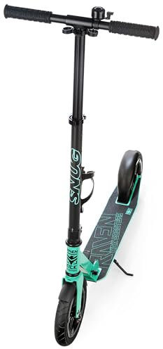 Raven Scooter Roller Cityroller Kickroller Snug AIR Wheel 200mm mit Luftreifen, Klingel und Flaschenhalter (Mint)
