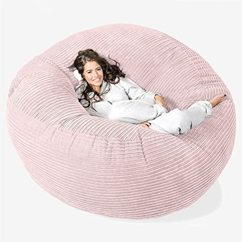 Lounge Pug, 'Mega-Mammoth' Sofa Sitzsack XXL, Schlafsofa, Cord Rosa