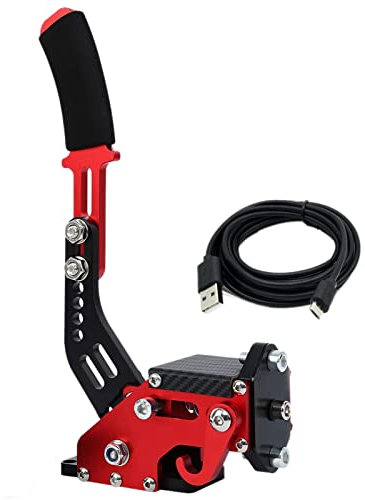 Obokidly [Upgrade 4. Generation] 3-in-1 USB-Handbremse, kompatibel mit Thrustmaster T300RS/ T300 Ferrari für PS5/PS4 Spielkonsole & PC für Simracing-Spiel Sim Rig (rot, nur Handbremse)