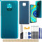 YHX-OU 6.67 Inch Battery Cover for Xiaomi Redmi Note 9S Redmi Note 9 PRO Back Cover Battery Cover Back + Mounting Tool + Disassemble Tool (Blue)