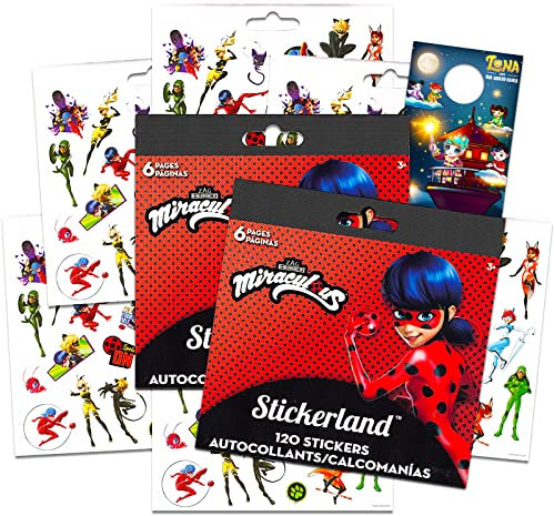 Miraculous Marienkäfer-Aufkleber-Set – Partyzubehör-Set mit 240 wundervollen Marienkäfer-Aufklebern für Kinder, Mädchen plus Türhänger (Miraculous Ladybug Crafts)