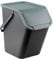 Go Practic Poubelle de Cuisine avec Couvercle 25 l Système de tri des déchets, Plastique Corbeille tri Selectif, Bac de Recyclage Empilable, Conteneur à Déchets, Fonction de Clic, Sans BPA, Noir Vert