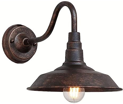 Moddeny Applique Da Parete Per Patio Da 9,8 Pollici Per Montaggio A Parete Per Esterni Lanterna Da Parete Per Esterni Applique Da Parete Impermeabile Retro E27 Applique Da Parete In Ferro Battuto