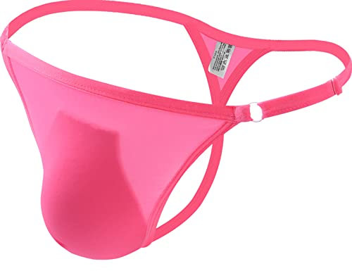 Faringoto Brand G-strings String pour homme Lingerie Culotte Solide Ice Silk String, rose, Taille unique