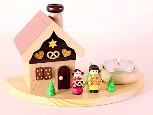 Räucherhaus Hexenhaus mit Hänsel & Gretel BxHxT 18x10,5x10,5cm NEU Rauchen Rauchfigur Rauchmann Räucherfigur Räucherkerze Smoker Kerze Figur Mann Holz Seiffen Erzgebirge Holz Schnee Dekoration