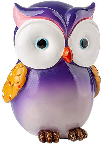 alles-meine.de GmbH XL große - Spardose - lustige Eule - 12 cm - mit Verschluß - stabile Sparbüchse - aus Kunstharz/Polystone - Eulen Vögel - für Kinder & Erwachsene/Sparschw..