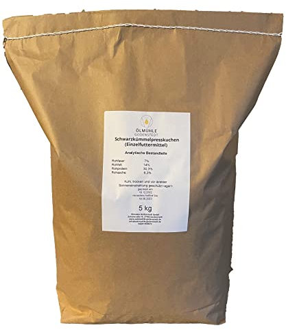 Schwarzkümmel Presskuchen für Pferde 5kg | Pellets als Leckerlie | frisch gepresst, naturbelassen | mit Öko-Strom in Niedersachsen hergestellt