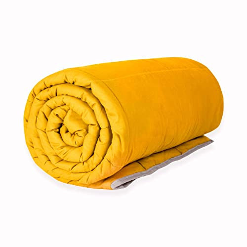 Senso-Rex - Therapiedecke - Gewichtsdecke aus Oeko-TEX 100% Baumwolle - Antistress Decke für einfacheres Einschlafen und verbesserte Schlafqualitä 135x200-8,5 kg, Gelb