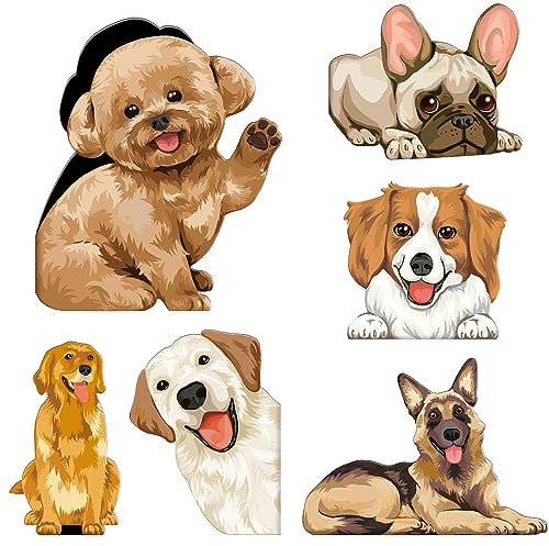 YoeeJob Magnetische Lesezeichen für Buchliebhaber, 6 Stück Magnet Hund Lesezeichen Haustier Magnetische Seitenclips Lesezeichen für Leser/Schriftsteller/Frauen/Männer/Mädchen/Lehrer, 6 Stile