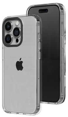 RhinoShield Clear Compatible avec [iPhone 15 Pro Max] | Résiste au jaunissement, Haute Transparence, Coque de Protection Personnalisable Clear - Noir