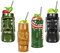 Morlinca Tiki Mugs - Tiki Mugs Lot de 4 - Verres Tiki en céramique Verres à Cocktail Tiki Bar Decor Tiki Cocktail Party - Soirées à thème Tiki - Fêtes d'halloween - Fête hawaïenne,A6