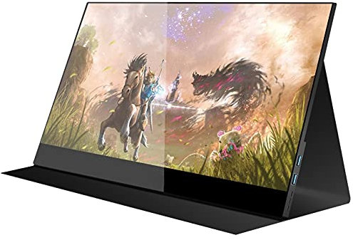 Moniteur portatif USB-C 4K Moniteur portable 17.3 '' HDR FHD IPS Moniteur for ordinateur portable avec couverture intelligente et haut-parleurs doubles moniteur externe for ordinateur portable Pc Télé