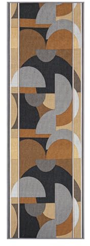 Mazovia rutschfest Teppich Läufer Flur - Modern Muster Teppichläufer - Kurzflor Flurläufer für Vorzimmer, Schlafzimmer, Küche - ÖKO-TEX Zertifiziert - Beige 100 x 350 cm