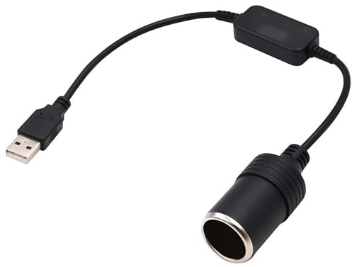 Adattatore per accendisigari auto USB A maschio a 12 V femmina cavo adattatore per elettronica auto (nero, 35 cm)