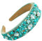 scicent Stirnband Damen Sommer Modische Haarreif Glitzer Breit Haarreifen Damen Mädchen Strass Haarband Hochzeit Haarschmuck für Frauen und Mädchen (Blaugrün) - 25513