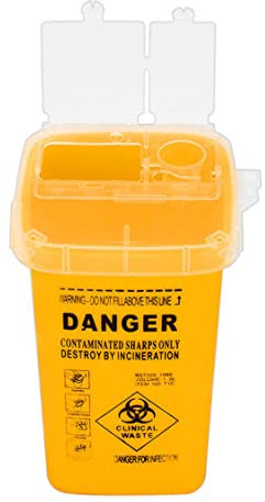 Sharps Bin Plastic Shaver Disposal Case Tattoo Piercing Needles Waste Box Container Yellow