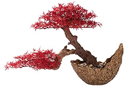 Artificial Bonsai Tree Simulation Welcome Pine Red Maple Leaf Tree Bonsai Artificial Potted Hotel Corridor Porch Japanese-style Plant Potted Ornaments Fake Bonsai Tree