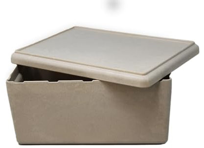 WISSNER RE-Wood Aufbewahrungsbox in Naturfarben, 4l für Kita & Grundschule - Stapelbare Box mit Deckel - Umweltfreundliche Lagerlösung für Spielzeug & Materialien - Robust & Praktisch