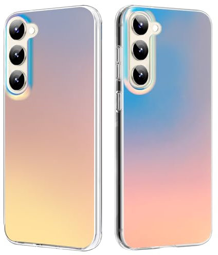 Hülle für Samsung Galaxy S23 6,1 Zoll, Irisierend Farbverlauf Handyhülle Stoßfeste Kratzfest Holografisch Case Regenbogen Farbwechsel Effekt Matt Bunt Schutzhülle für Frauen und Mädchen