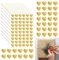 1200 Stück Sticker Herzen, Selbstklebend Aufkleber Herz, Glitzer Folien Sticker gold, für Umschläge Geschenkverpackungen Scrapbooking Karten DIY Handwerk Dekoration