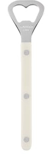 SABRE PARIS - Bottle Opener 16.3 cm - Bistrot Collection - Perfect for ppening Beer Bottles - Stainless Steel & Nylon - Dishwasher Safe - Ivory - Brilliant Finish