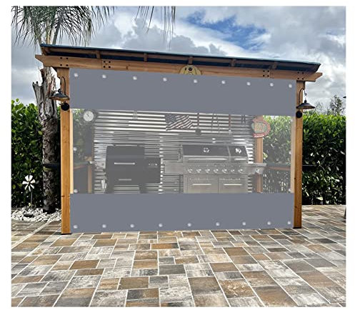 ZLYWE Reißfeste Plane Vordach Plane Transparenter Vorhang Autowaschanlage Trennwand Soft Curtain PVC Verdickt Um 0,5mm, für Draußen, Garten (4.4x2.5m)