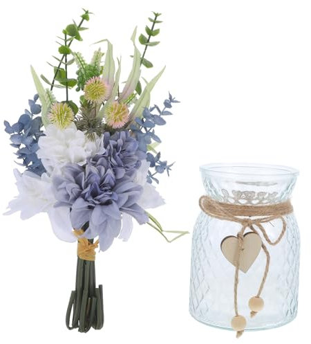 HOLIDYOYO Flores Artificiales con Jarrón De Decoración Floral para Bodas Imitación