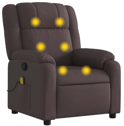 Hommdiy Massagesessel,Aufstehsessel Fernsehsessel,Dunkelbraun Stoff