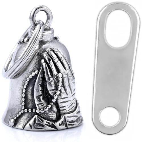 ZEPIQOR Clochette Porte-bonheur Moto Protection Biker Triker Saint-Christophe Argenté Acier Inoxydable 316L