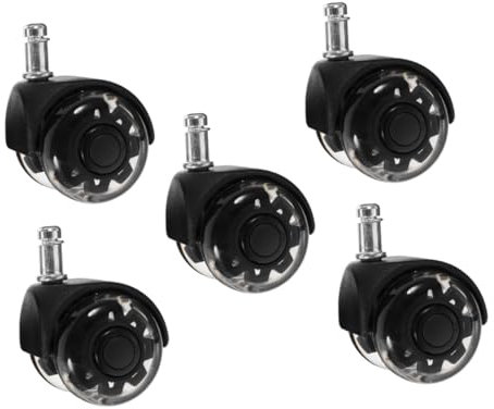 SHOWERORO 5pcs Office Chair Wheels Caster Replacement for Carpet Hardwood Floors Game Chair Wheel Casters Replacement