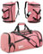 Tolaccea Sporttasche Rucksack für Herren Damen, 45-63L Erweiterbar Sporttaschen Groß mit Schuhfach Nassfach Laptopfach,Reisetasche Trainingstasche für Gym,Reise,Schwimmen,Sauna,fußball(Rosa)