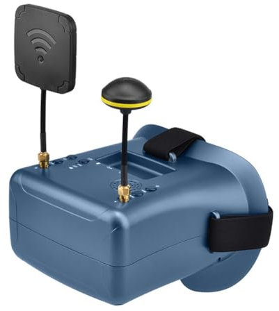 Puleuroy -008D FPV-Brille 5,8 G 40 Kanäle 4,3 480 X 272 Eingebauter DVR Doppelantennen 2000 MAh für RC Racing Drone EU Stecker