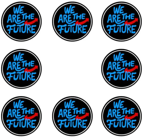 Sammys Shirt Store 24 Stück Aufkleber 4cm rund We Are The Future blau rot AFD Sticker Sparpack gut haftend Aktiv Werden 4 cm