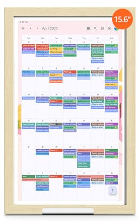ApoloSign 【Digitaler Kalender】Elektronischer Kalender, Smart Touchscreen Interaktive Anzeige für Aufgabendiagramm, Familienpläne Planer, unterstützt alle Apps über Google Play (Gelb, 15,6 Zoll)