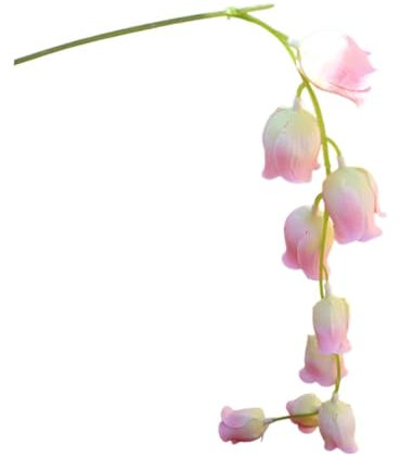 perfk Simulierte Mini -Lilie des Valley Stamm Dekorationstisches Mittelstück Künstlicher Blumenzweig für Wohnzimmer des Valentinstags, Rosa
