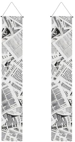 Banner für alte Zeitungen, 2 Stück, Polyester, Congrats Grad, hängende Banner für Haustür, Hofzeremonie oder Party, wiederverwendbar, waschbar, mit Stangen und Seilen