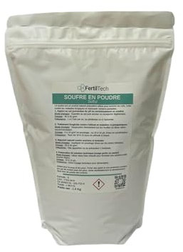 FertilTech Soufre en Poudre 1.5 kg – Correcteur de pH, Traitement Fongicide Naturel, Anti-Oïdium, Répulsif Insectes – Sols, Jardin, Potager, Verger, Agriculture