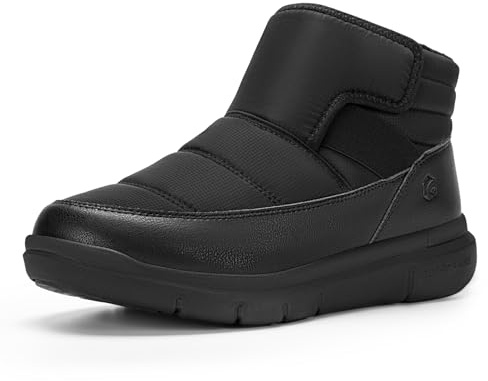 FitVille Mens Winter Shoes Extra Wide Snow Boots Lightweight Warm Fur Lined Slip On Outdoor Shoes