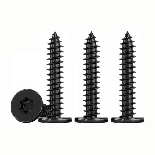 Drenky 50 Stück M4 Holzschrauben Edelstahl A2 V2A, M4 x 30mm Schrauben Schwarz mit Flachkopf, Perfekt für Holzverbindungen, Hochwertige Edelstahlschrauben für langlebige Ergebnisse