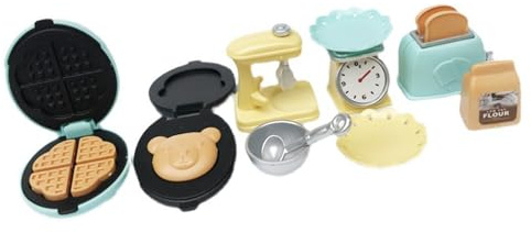 Oxtxuzdm Interactive Kitchen Toy With Bread Toaster Grinder & Dishware For Realistic 3+ Kids Creative Display Interactive Dollhouses Accessories Set